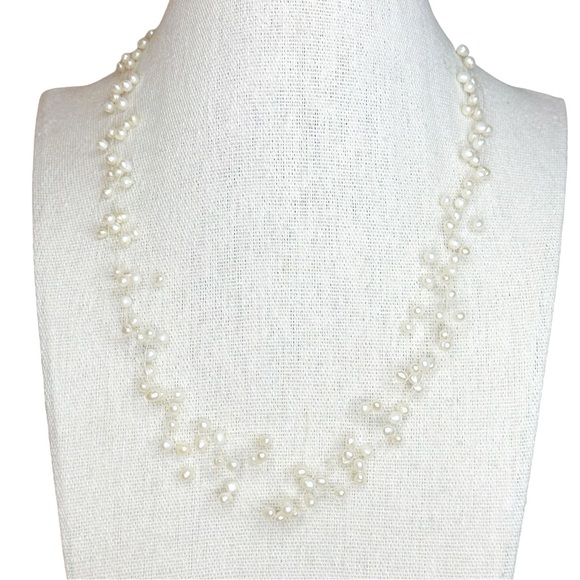 Vintage Floating Pearls Multi Strand Dainty Necklace - Picture 2 of 6